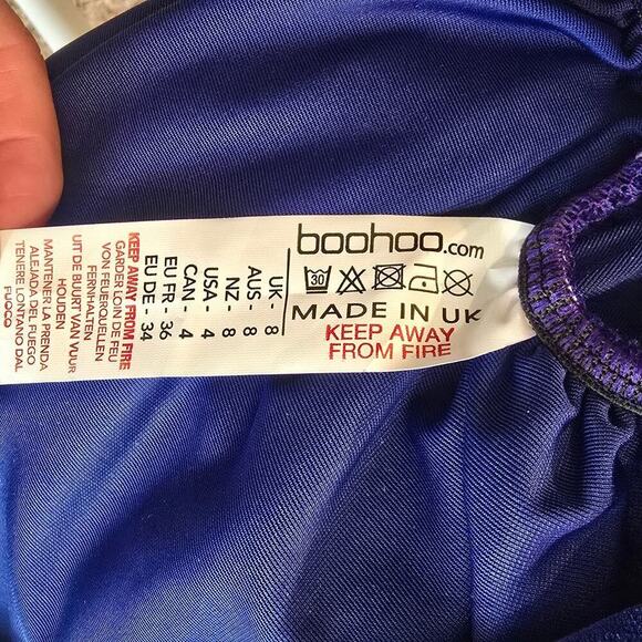 NWT New BOOHOO Women's Blue Suede Ruch Mini Dress Sz 4 - Picture 7 of 8